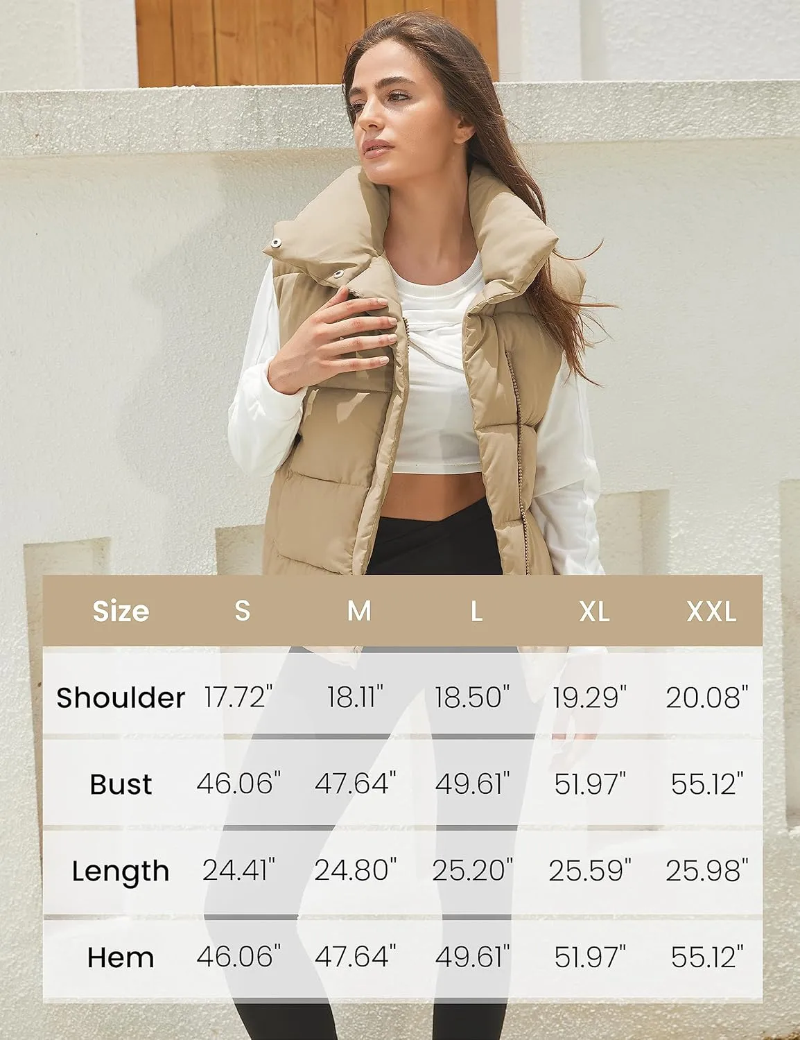 Athlisan Puffer Vest Women Zip Up Stand Collar Sleeveless Padded Gilet Jacket