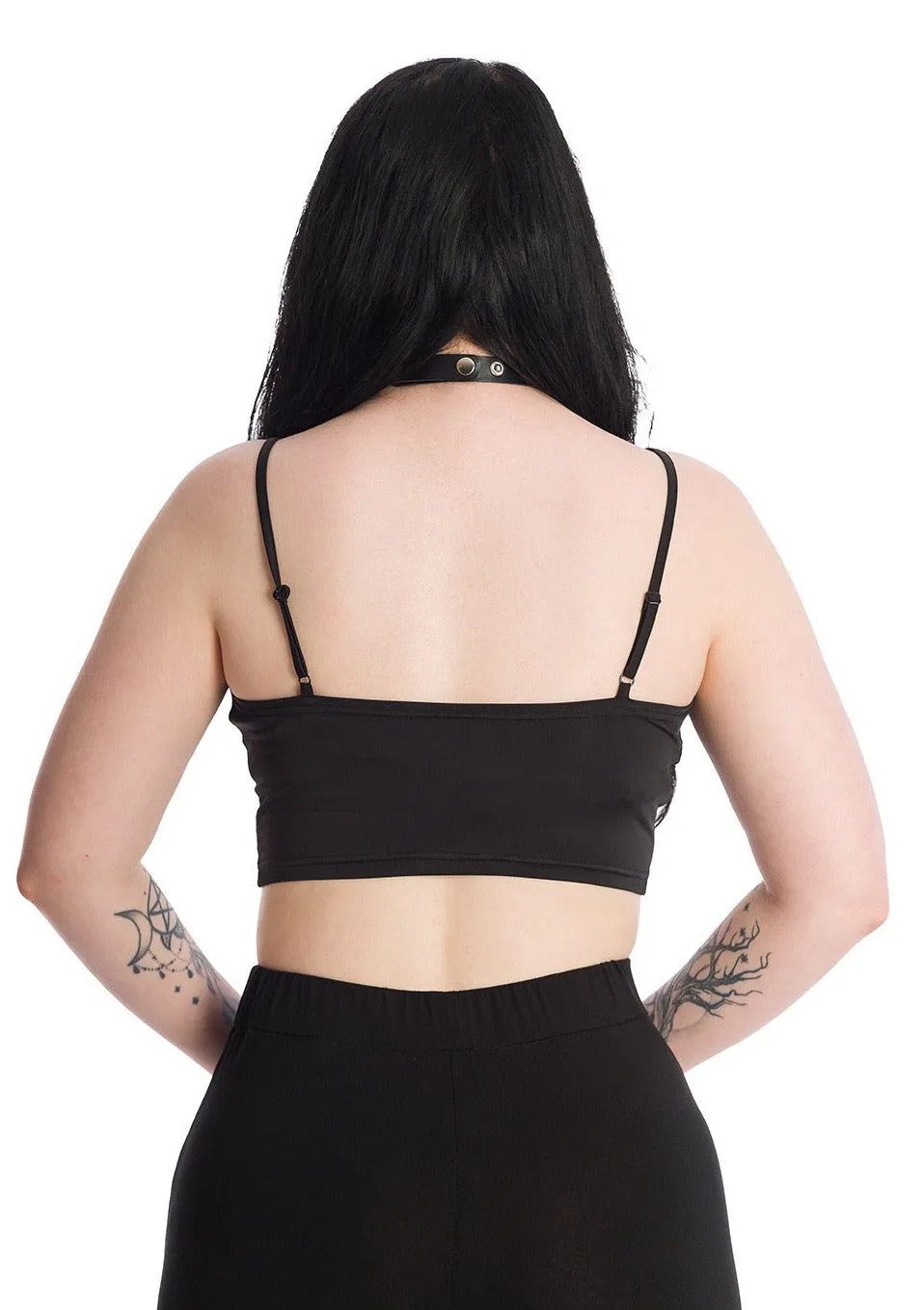 Bernia Batwing Lace-Up Cropped Top by Banned Apparel