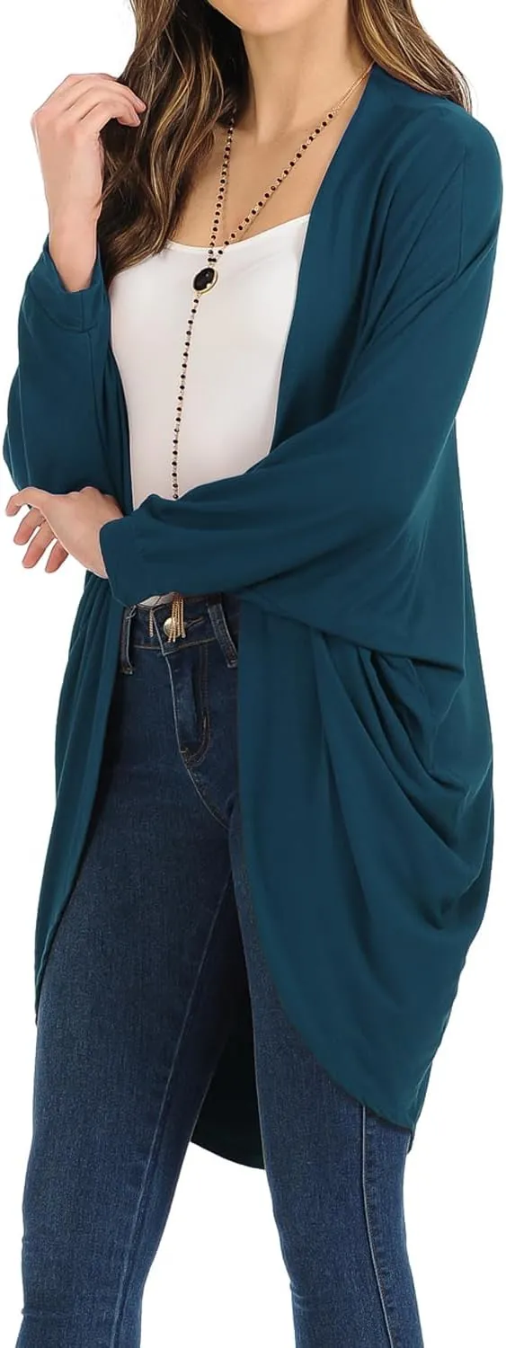 iconic luxe Women's Jersey Batwing Sleeve Cardigan