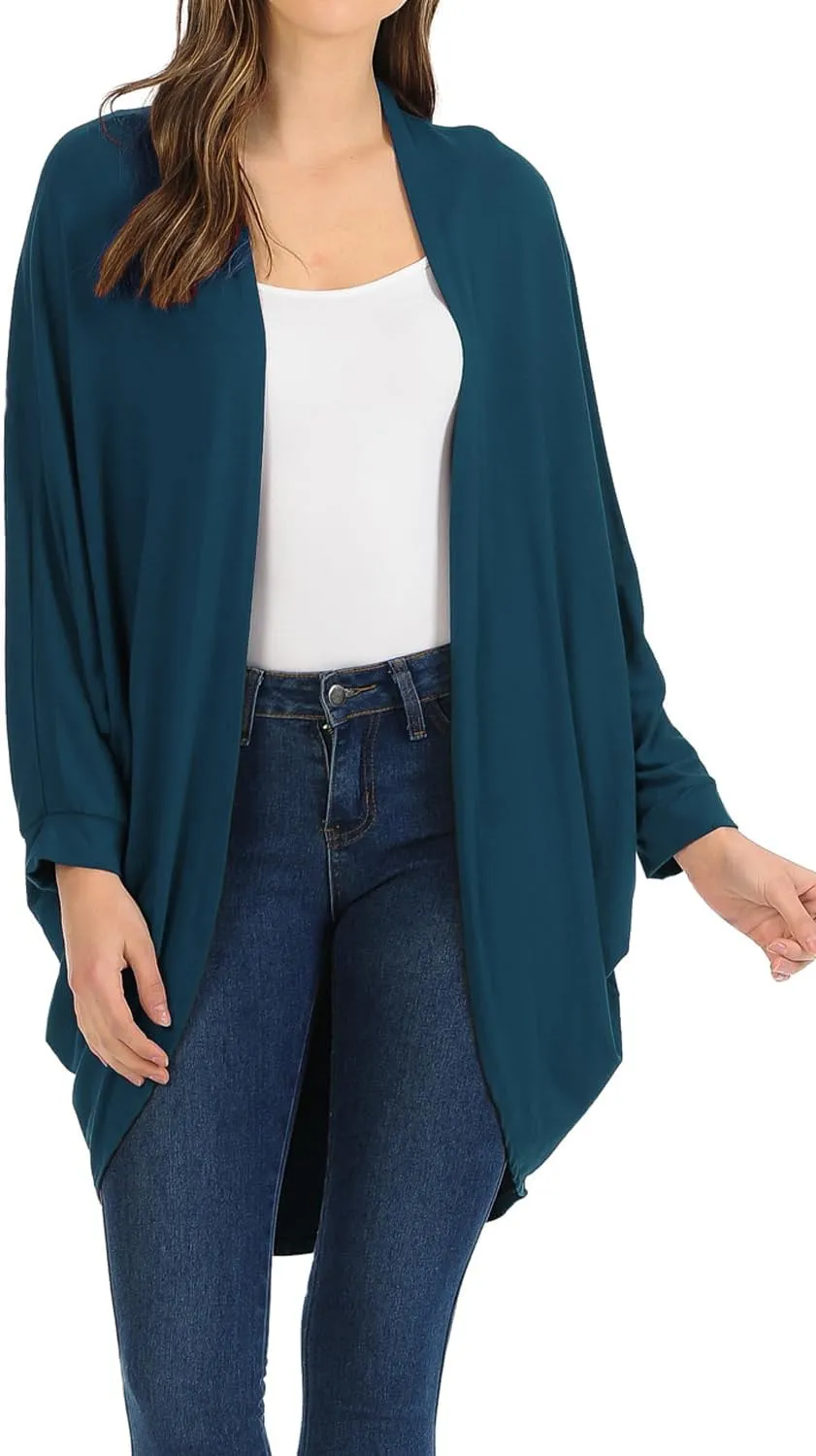 iconic luxe Women's Jersey Batwing Sleeve Cardigan