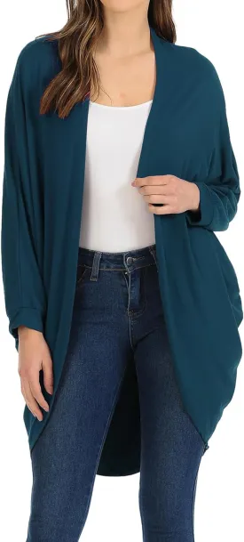 iconic luxe Women's Jersey Batwing Sleeve Cardigan