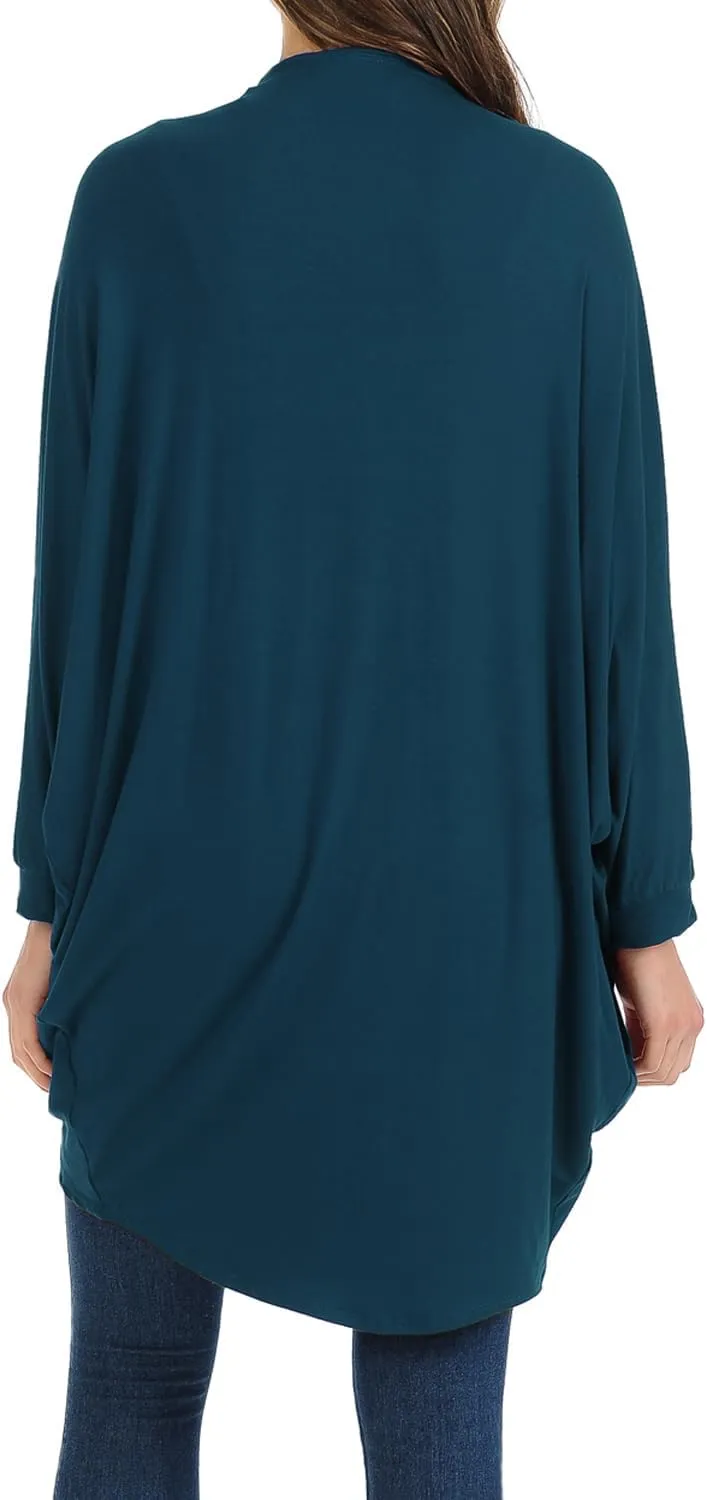 iconic luxe Women's Jersey Batwing Sleeve Cardigan