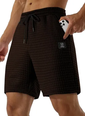 JMIERR Mens Sweat Shorts Casual Stretch Elastic Waist Waffle Workout Gym Short 7 inch Inseam Running Short with Pocket