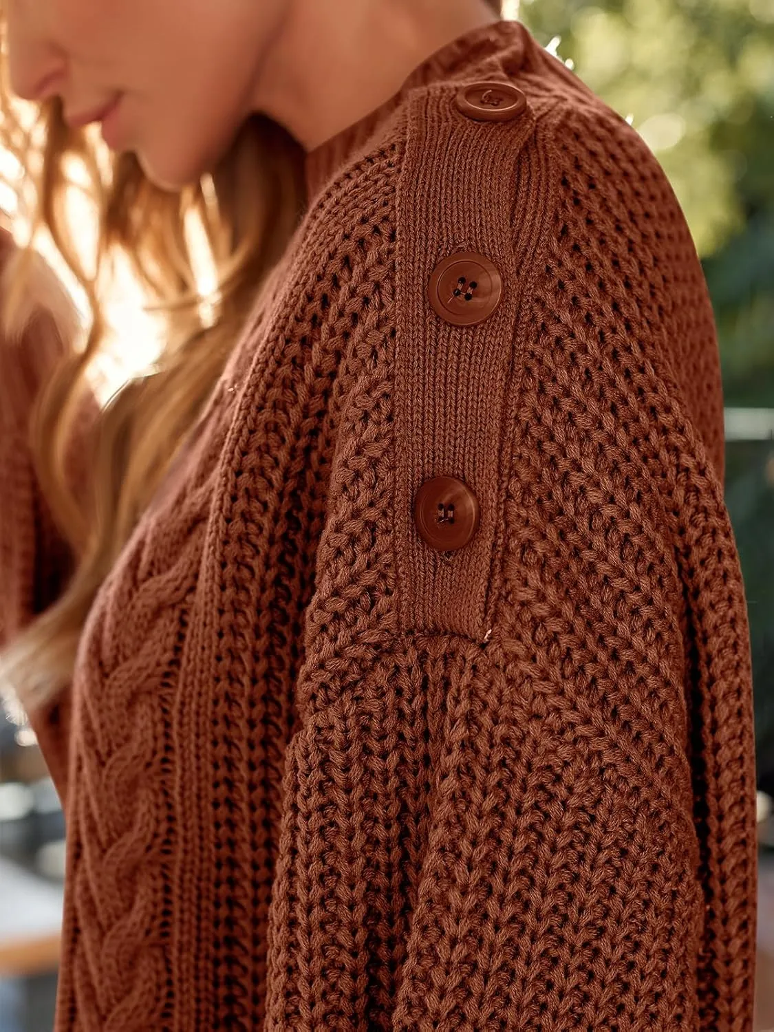 LILLUSORY Women's Crewneck Oversized Sweater Dress 2024 Fall Fashion Cable Knit Long Sleeve Dresses Chunky Pullover Tops