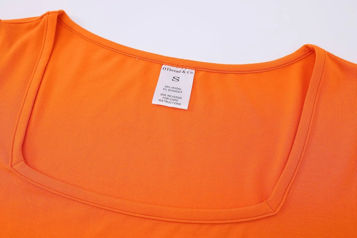 OThread & Co. Women's Short Sleeve T-Shirt Comfy Square Neck Shirts Basic Stretch Layer