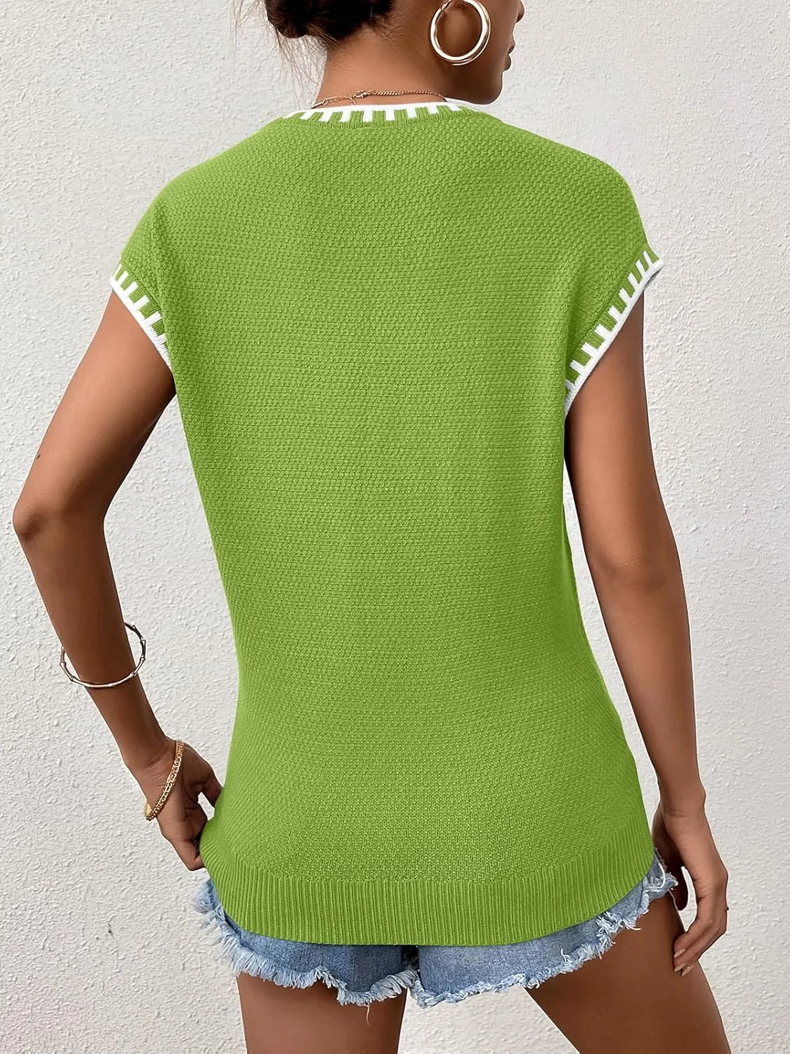 Womens Knit Sweater Tops Cap Sleeve Vest Summer Tops 2025 Sleeveless Tank Tops Clothes Trendy T Shirts Fall