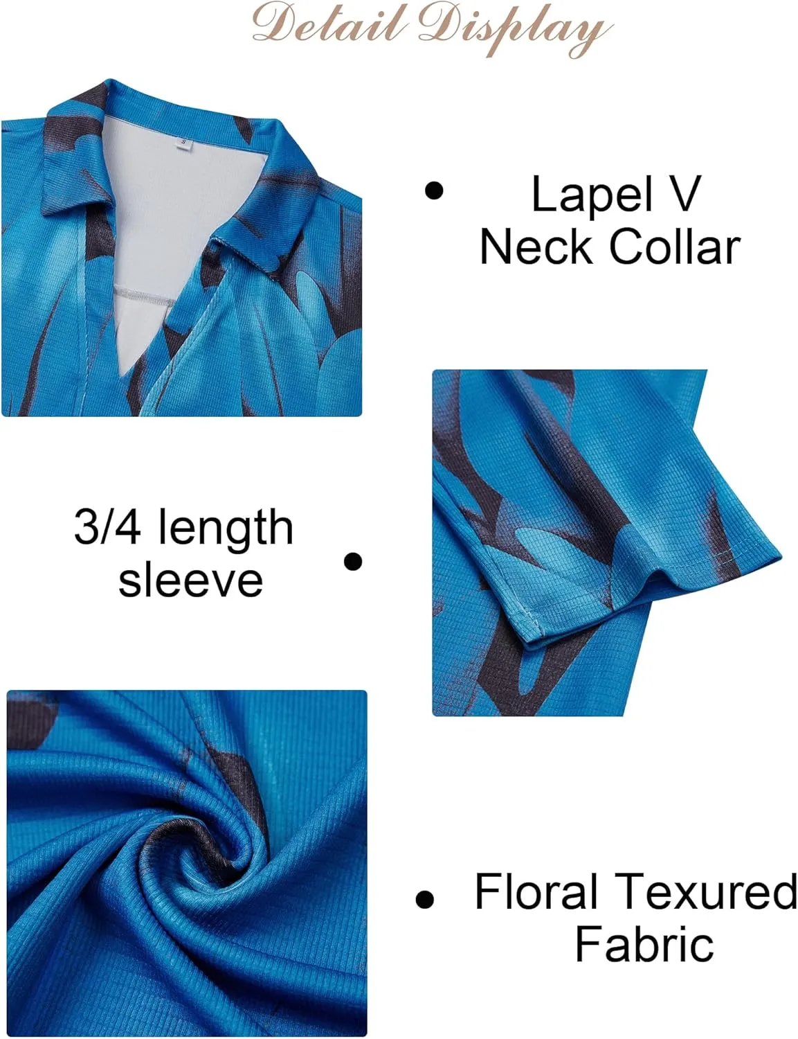 Womens Spring Tunic Tops 2025 3/4 Sleeve Polo Shirts V Neck Collared Tops Business Casual Work Blouses Dressy